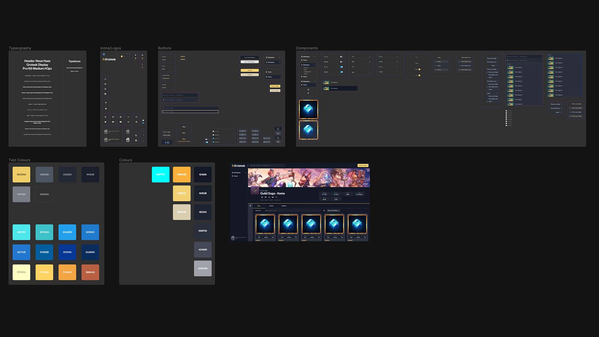 arcanum item marketplace website figma file