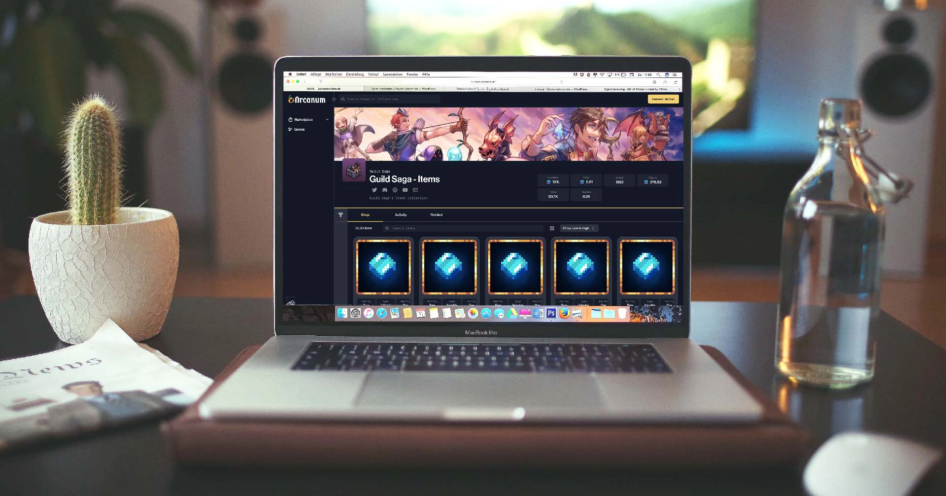 Guild saga item marketplace design mockup