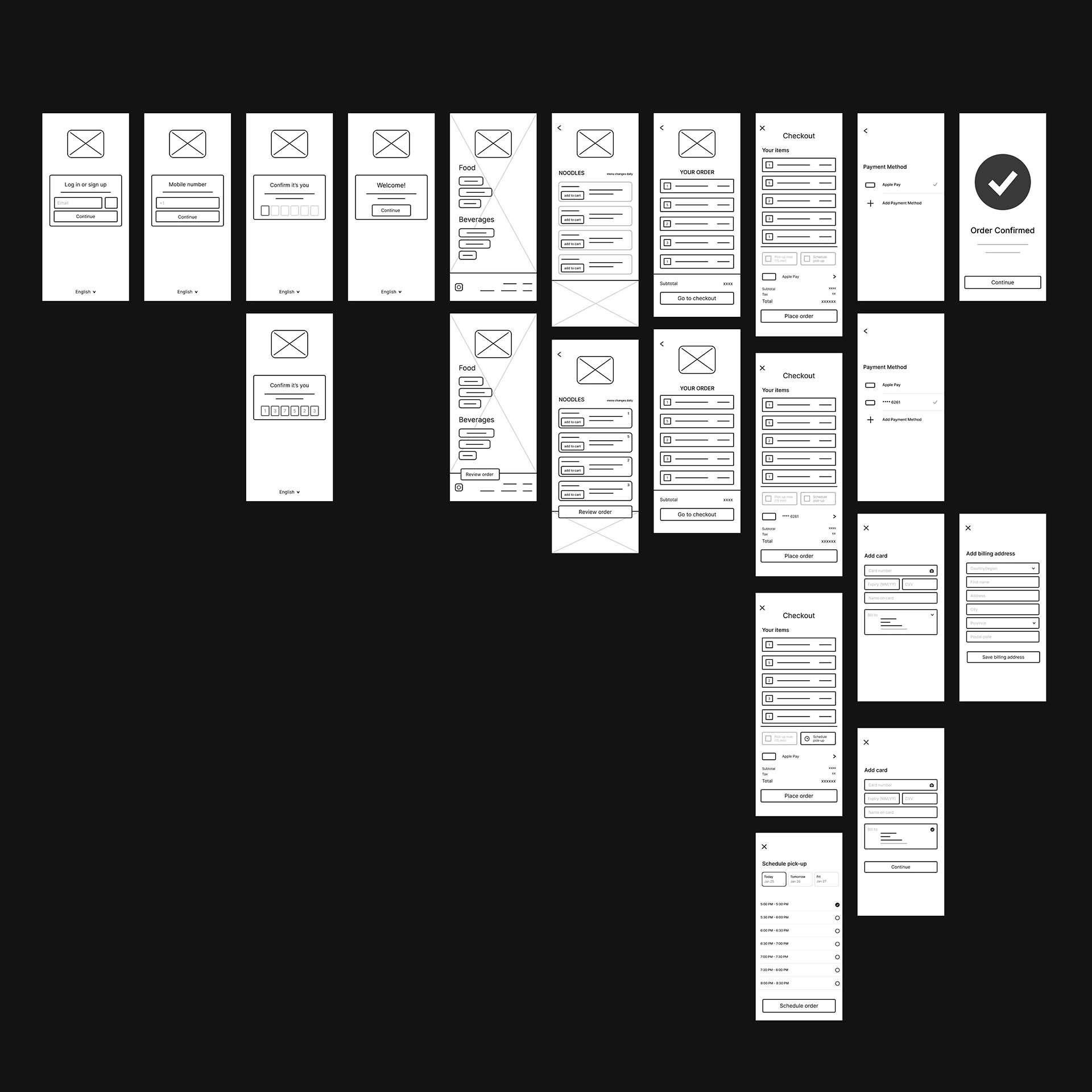 Low-fi prototype for mobile app